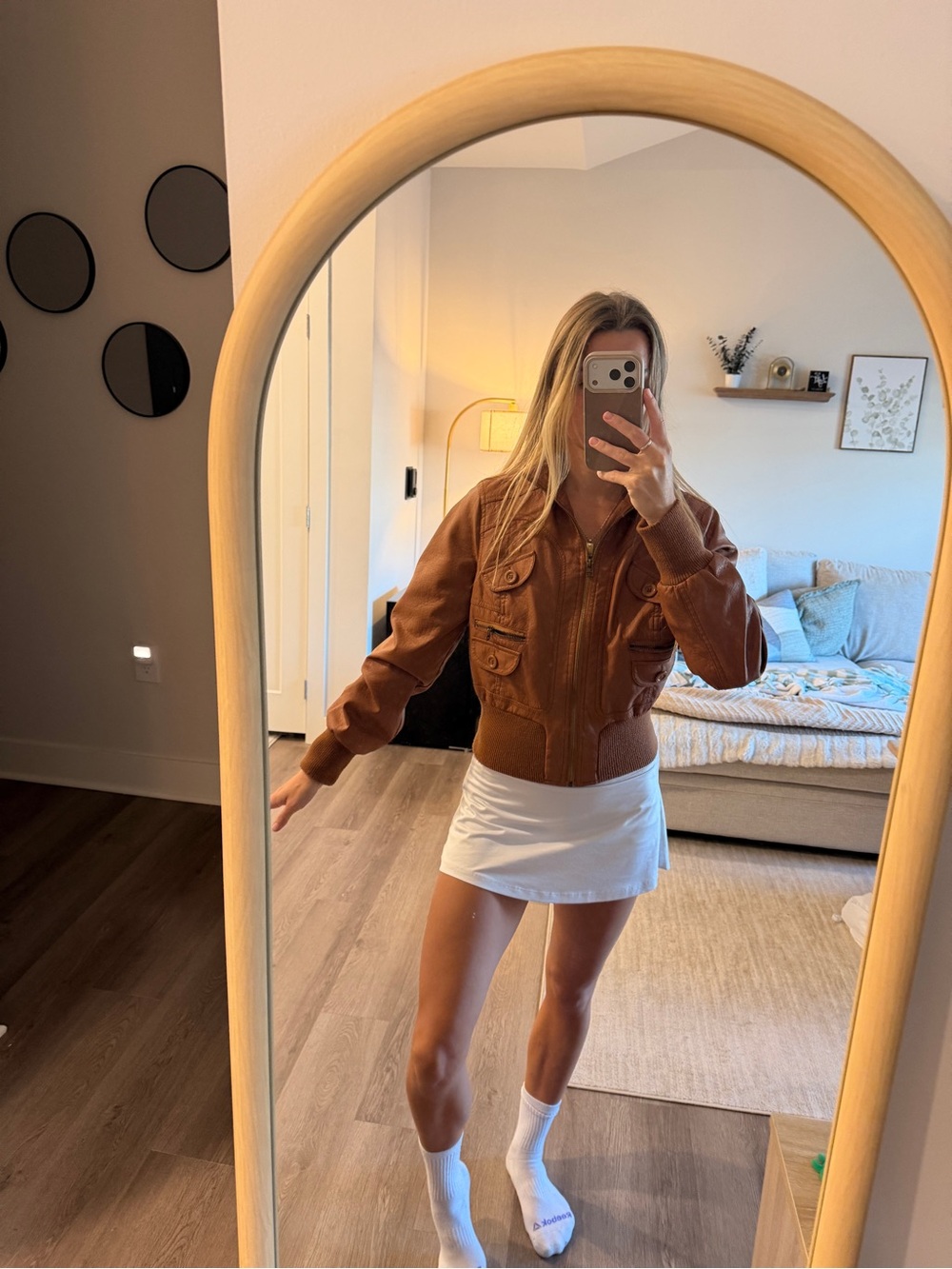 Women's Brown Cropped Bomber Jacket